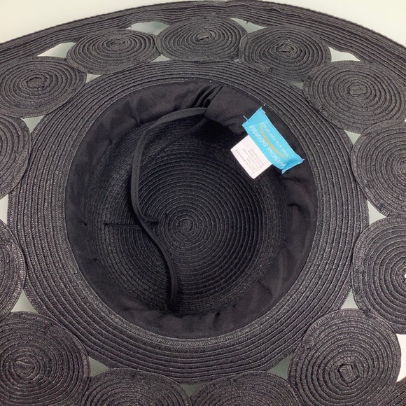 Physician Endorsed Glamour Black Toyo wide brim Sun Hat adjustable SZ OSFM EUC - Picture 9 of 12